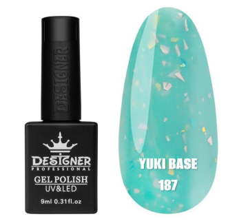 Кольорова база Yuki base 187 Designer (9 мл.) - з пластівцями юкі