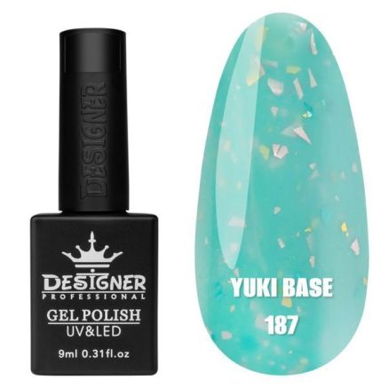 Кольорова база Yuki base 187 Designer (9 мл.) - з пластівцями юкі
