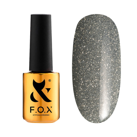 Гель-лак F.O.X Sparkle 005 сірий з блискітками. світловідбиваючий. 7 мл (390136044567)