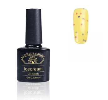 Гель-лак Ice Cream Global Fashion, 10 мл (з блискітками різних розмірів) 001