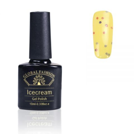 Гель-лак Ice Cream Global Fashion, 10 мл (з блискітками різних розмірів) 001
