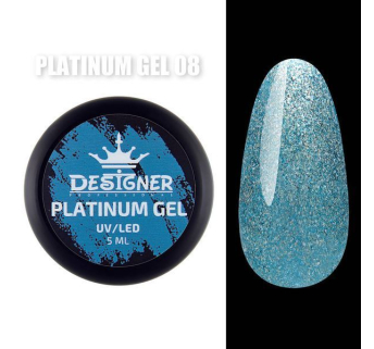 Platinum Gel 5 мл., Designer (Гель з шиммером) - Блакитний №8