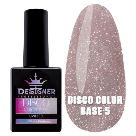 Світловідбивне базове покриття №5 (Біжево-рожевий), 9 мл. - Disco Color Base Designer