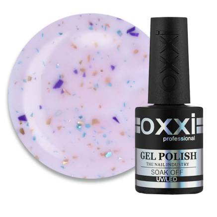 База камуфлююча Oxxi Professional Jolly Base 003. світло-рожевий із золотистою. фіолетовою та зеленою поталлю. 10 мл (2100994295746)