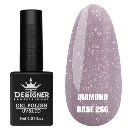 Базове покриття Diamond Base 266 Designer (9 мл.) - с легким світловідбивним ефектом