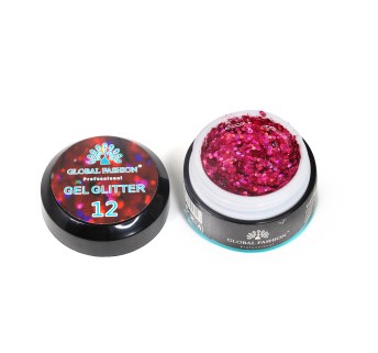 Глиттер гель Global Fashion 5 гр, Glitter gel 12