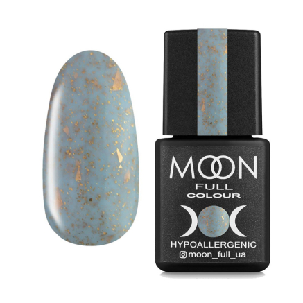 База камуфлююча для гель-лаку Moon Full Rubber Base 04. блакитний. з поталлю. 8 мл (5908254192715)