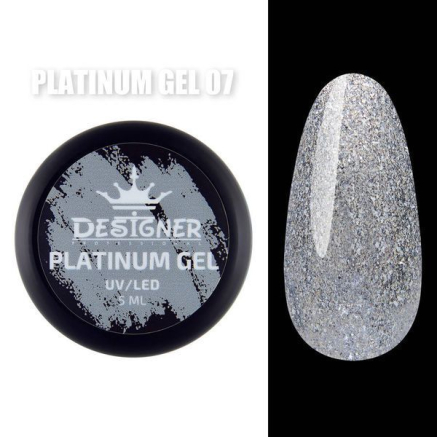 Platinum Gel 5 мл., Designer (Гель з шиммером) - Срібний №7