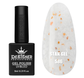 Гель лак Star gel 586 Designer (9мл.) - з пластівцями Юкі