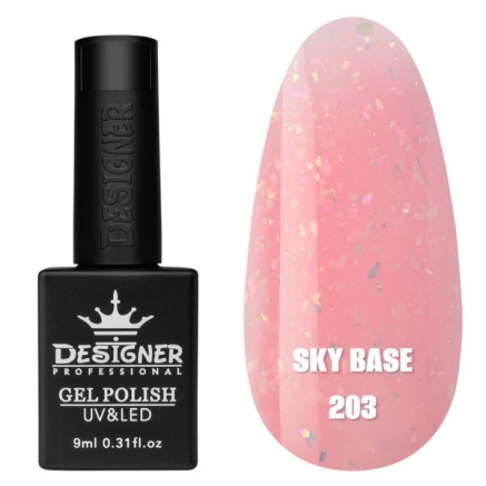 Кольорова база Sky base 203 Designer (9 мл.) - із золотою поталлю