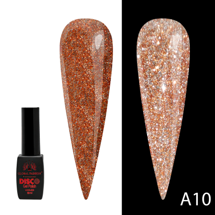Гель лак Disco Gel Polish, Global Fashion, світловідбивний, 8 мл A10