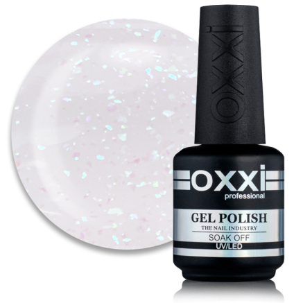 База камуфлирующая для гель-лака Oxxi Professional Sharm Cover Base Coat 002 прозрачно-молочный с брюзово-мятными шиммерами. 15 мл (2100994265619)