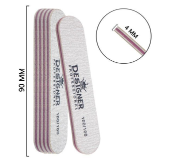 Двостороння овальна міні пилка (100/100 грит.) - Nailfile Designer