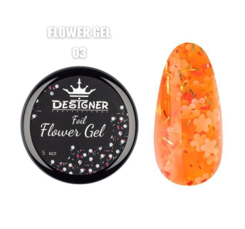 Foil flower gel FG03 (5 мл) Designer - гель з квіточками з фольги