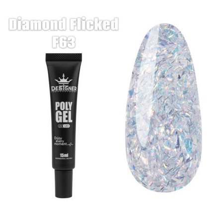 Полігель (15 мл.) Designer F63 Diamond Flicked