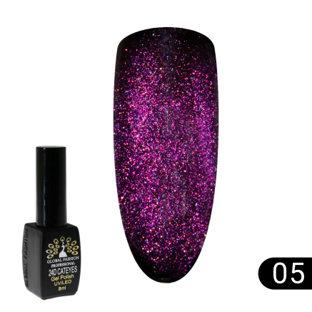 Гель лак котяче око 24D Galactic Global Fashion 8 мл, 05