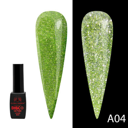 Гель лак Disco Gel Polish, Global Fashion, світловідбивний, 8 мл A04