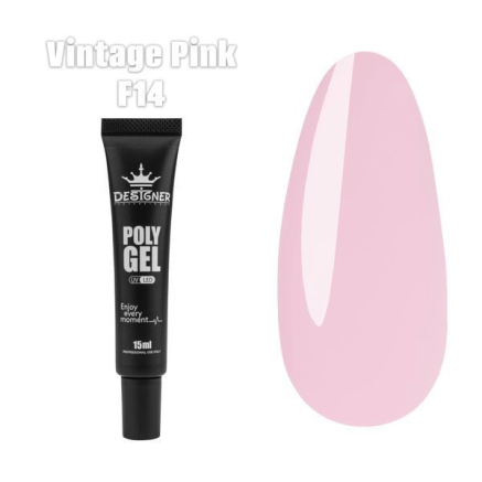 Полігель (15 мл.) Designer F14 Vintage pink