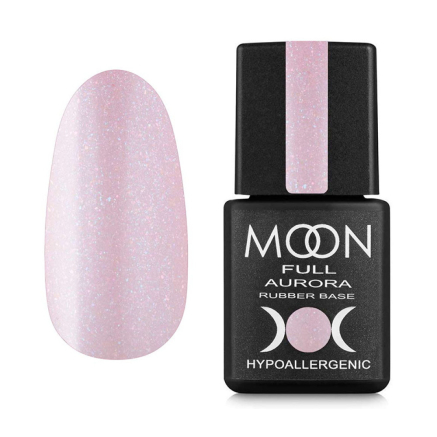 База каучукова Moon Full Aurora 2006. світло-рожевий із дрібним шимером. 8 мл (5905123014901)