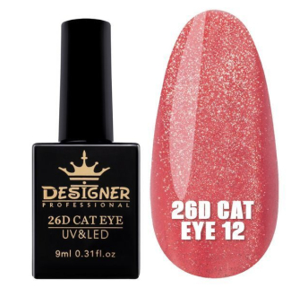 Гель-лак 26D Cat Eye №12, 9 мл., Designer (Котяче око)