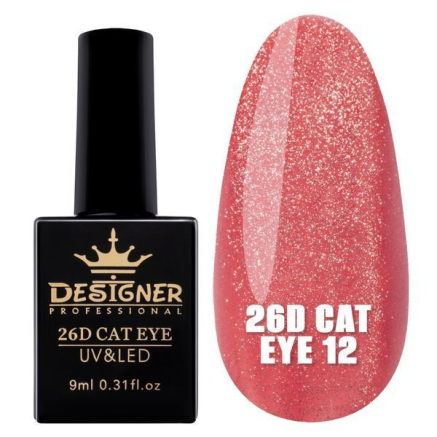 Гель-лак 26D Cat Eye №12, 9 мл., Designer (Котяче око)