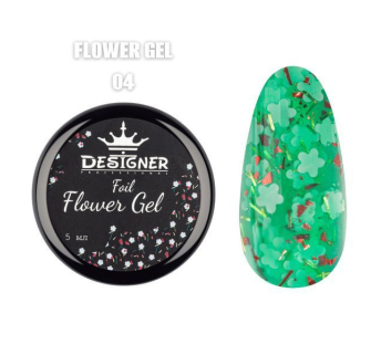 Foil flower gel FG04 (5 мл) Designer - гель з квіточками з фольги