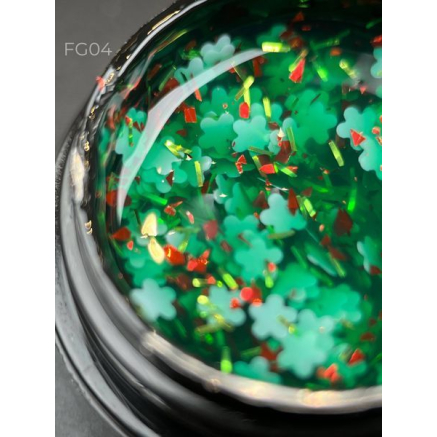 Foil flower gel FG04 (5 мл) Designer - гель з квіточками з фольги