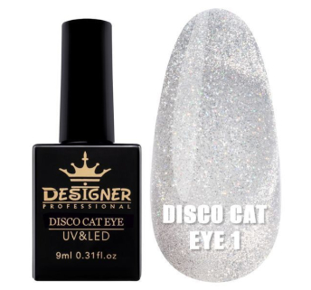 Світловідбивний гель-лак Disco Cat Eye №1, 9 мл., Designer (Котяче око)