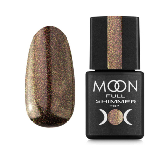 Топ для гель-лака без липкого слоя Moon Full Top Shimmer 1026 с золотым жемчужным микроблеском 8 мл (5905123021442)