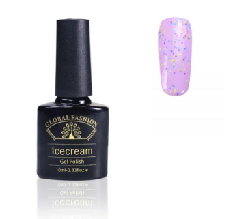 Гель-лак Ice Cream Global Fashion, 10 мл (з блискітками різних розмірів) 014