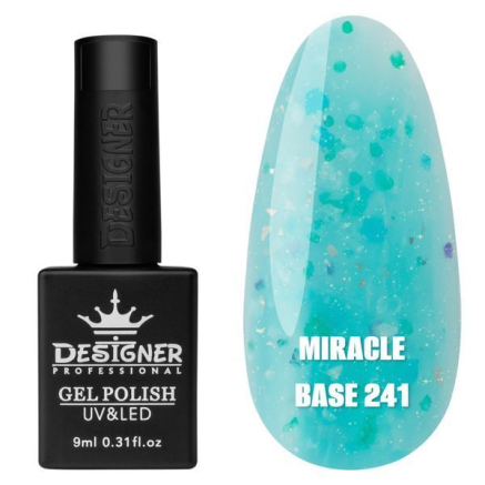 Кольорова база Miracle base Designer 241 (9 мл.) - з чорною, срібною та кольоровою поталлю