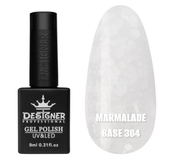 Кольорова база Marmalade base 304 Designer (9 мл.) - з білими конфетті