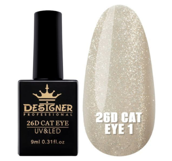 Гель-лак 26D Cat Eye №1, 9 мл., Designer (Котяче око)