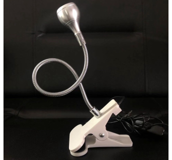 LED лампа-фонарик на прищепке, гибкая с USB-разъемом, 3V/5V, silver