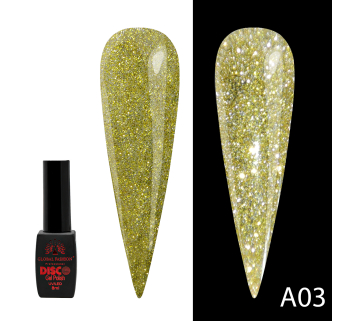 Гель лак Disco Gel Polish, Global Fashion, світловідбивний, 8 мл A03