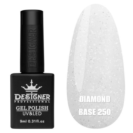 Базове покриття Diamond Base 250 Designer (9 мл.) - с легким світловідбивним ефектом