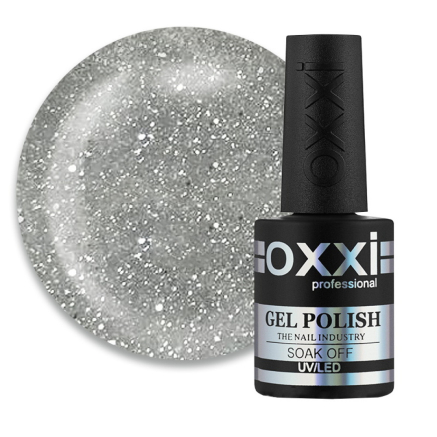Гель-лак Oxxi Professional Disco 001. сріблясті блискітки і шимери на прозорій основі. 10 мл (2100994234950)