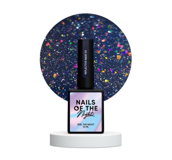 База камуфлирующая Nails Of The Night Reflective Base 03. фиолетовое бордо. светоотражающая. 10 мл (4820992603005)