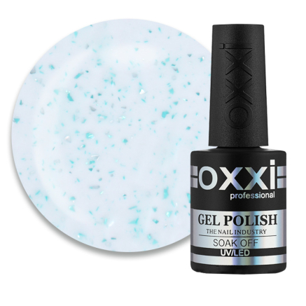 База камуфлююча Oxxi Professional Jolly Base 006. молочний з сріблястою та зеленою поталлю. 10 мл (2100994295777)