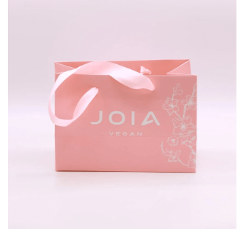 Пакет рожевий з атласною стрічкою JOIA vegan, 30*35 см