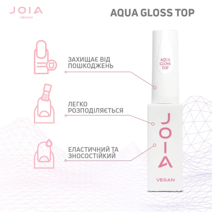 Топ для гель-лака Aqua Gloss Top No Wipe, глянцевый, JOIA vegan, 8 мл Топ для гель-лака Aqua Gloss Top No Wipe, глянцевый, JOIA vegan, 8 мл