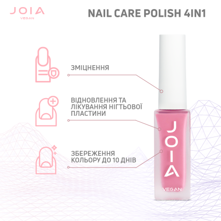 Лак для нігтів Nail care polish 4in1 JOIA vegan, 06 Pink Voltage, 8 мл