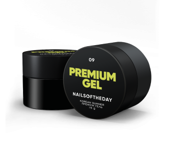 NAILSOFTHEDAY Premium gel 09 — насичено-лимонний будівельний гель, 15 мл