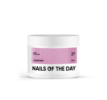 Nailsoftheday Cover base 27 shimmer — рожеве зі срібним шиммером базове покриття для нігтів, 30 мл