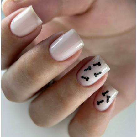 NAILSOFTHEDAY FUN! top 03 — фінішне покриття для нігтів з чорним арт-декором , без липкого шару, 10 мл