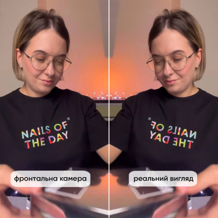 NAILSOFTHEDAY футболка брендована Style 2025 дзеркальний напис для відео на фронтальну камеру