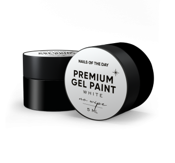 NAILSOFTHEDAY Premium gel paint White no wipe – гель-краска без липкого слоя, 5 мл
