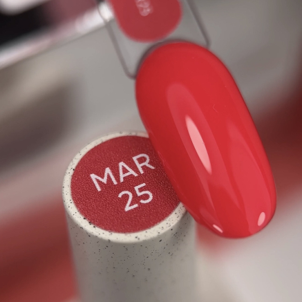 SOLD OUT NAILSOFTHEDAY Color of the month March 2025 Samba — колір місяця насичений лососево-кораловий з рожевим підтоном, що перекривається в один шар, 10 мл