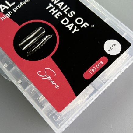 NAILSOFTHEDAY Dual Form Square (Type 2) — верхні форми широкий квадрат/мигдаль для нігтів, 130 шт
