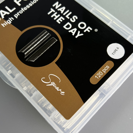 NAILSOFTHEDAY Dual Form Square (Type 6) — верхні форми квадрат арочний для часткової корекції/нарощування нігтів, 120 шт